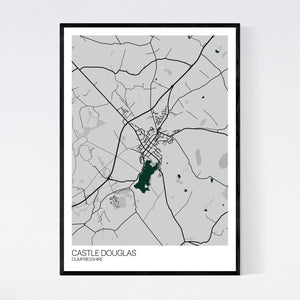 Castle Douglas Town Map Print