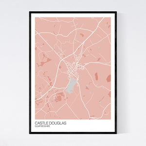 Castle Douglas Town Map Print