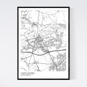 Castleford City Map Print