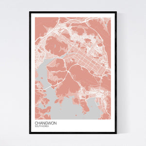 Changwon City Map Print