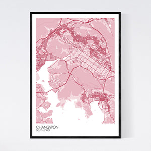 Changwon City Map Print