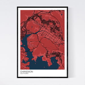 Changwon City Map Print