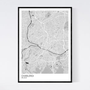 Charleroi City Map Print