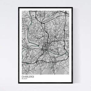 Charleroi City Map Print