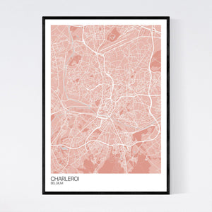 Charleroi City Map Print