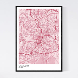 Charleroi City Map Print