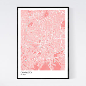 Charleroi City Map Print