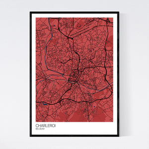 Charleroi City Map Print