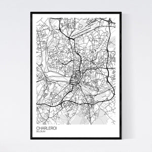 Charleroi City Map Print