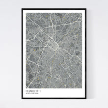 Load image into Gallery viewer, Charlotte City Map Print