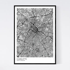Charlotte City Map Print