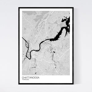 Chattanooga City Map Print