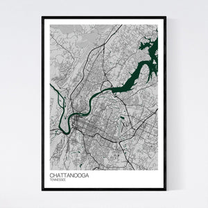 Chattanooga City Map Print