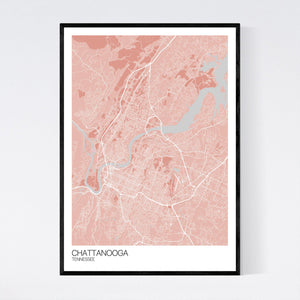 Chattanooga City Map Print