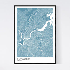 Chattanooga City Map Print