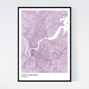 Chattanooga City Map Print