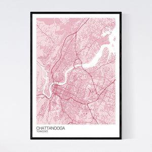 Chattanooga City Map Print