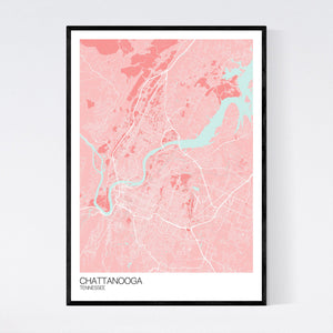 Chattanooga City Map Print