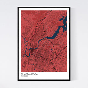 Chattanooga City Map Print