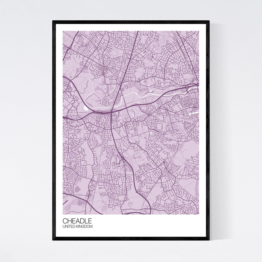 Cheadle Town Map Print