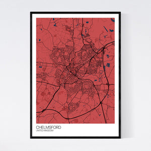 Chelmsford City Map Print