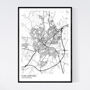 Chelmsford City Map Print