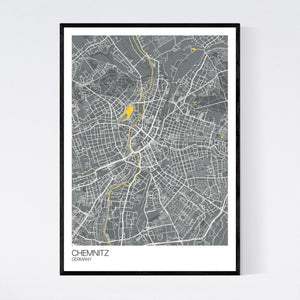 Chemnitz City Map Print