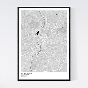 Chemnitz City Map Print