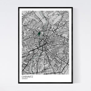 Chemnitz City Map Print