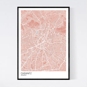 Chemnitz City Map Print