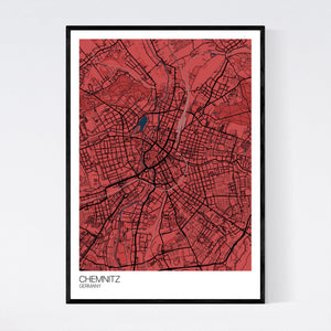 Map of Chemnitz, Germany