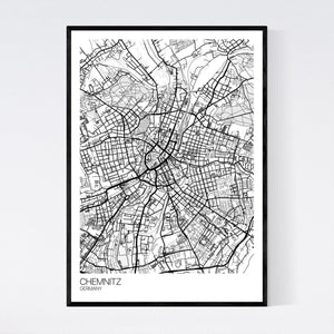 Chemnitz City Map Print