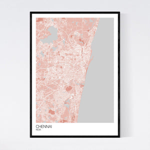 Chennai City Map Print