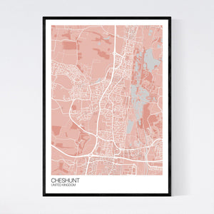Cheshunt City Map Print
