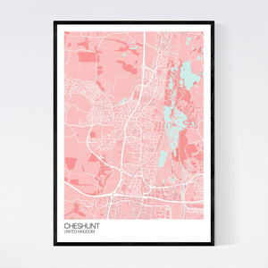 Cheshunt City Map Print