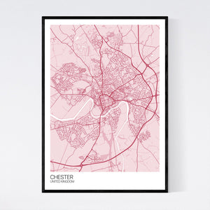 Chester City Map Print