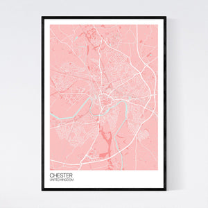 Chester City Map Print