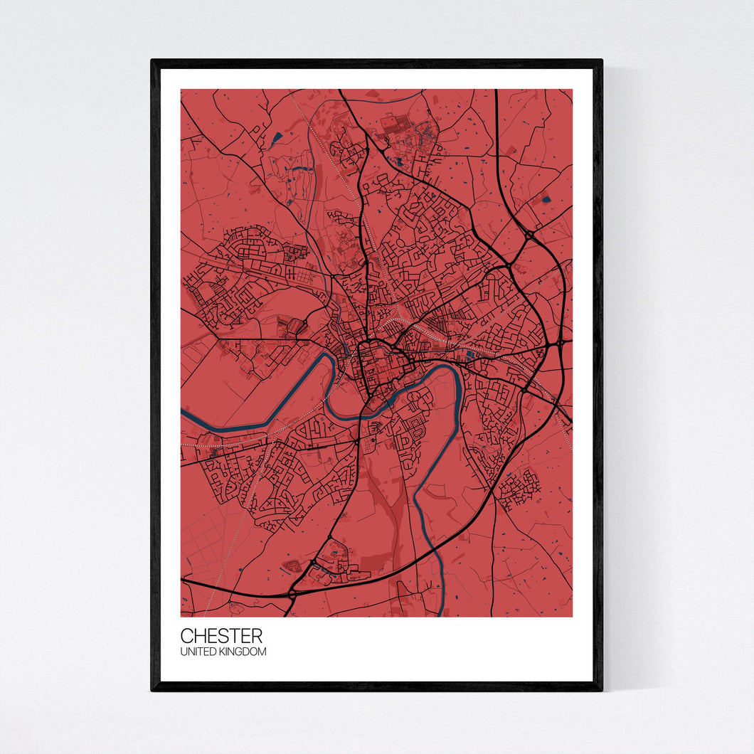 Chester City Map Print