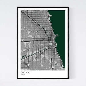 Chicago City Map Print