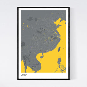 China Country Map Print