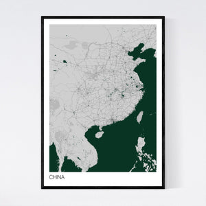 China Country Map Print