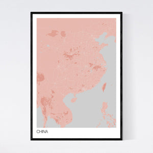 China Country Map Print
