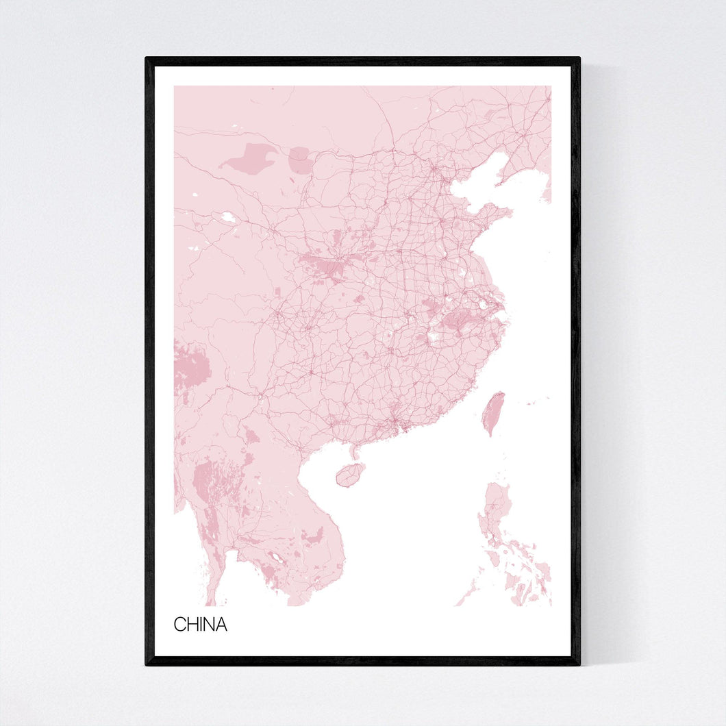 China Country Map Print