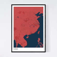 Load image into Gallery viewer, China Country Map Print