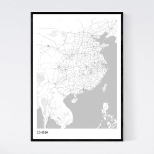 China Country Map Print