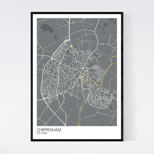 Chippenham Town Map Print