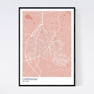 Chippenham Town Map Print