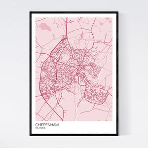 Chippenham Town Map Print
