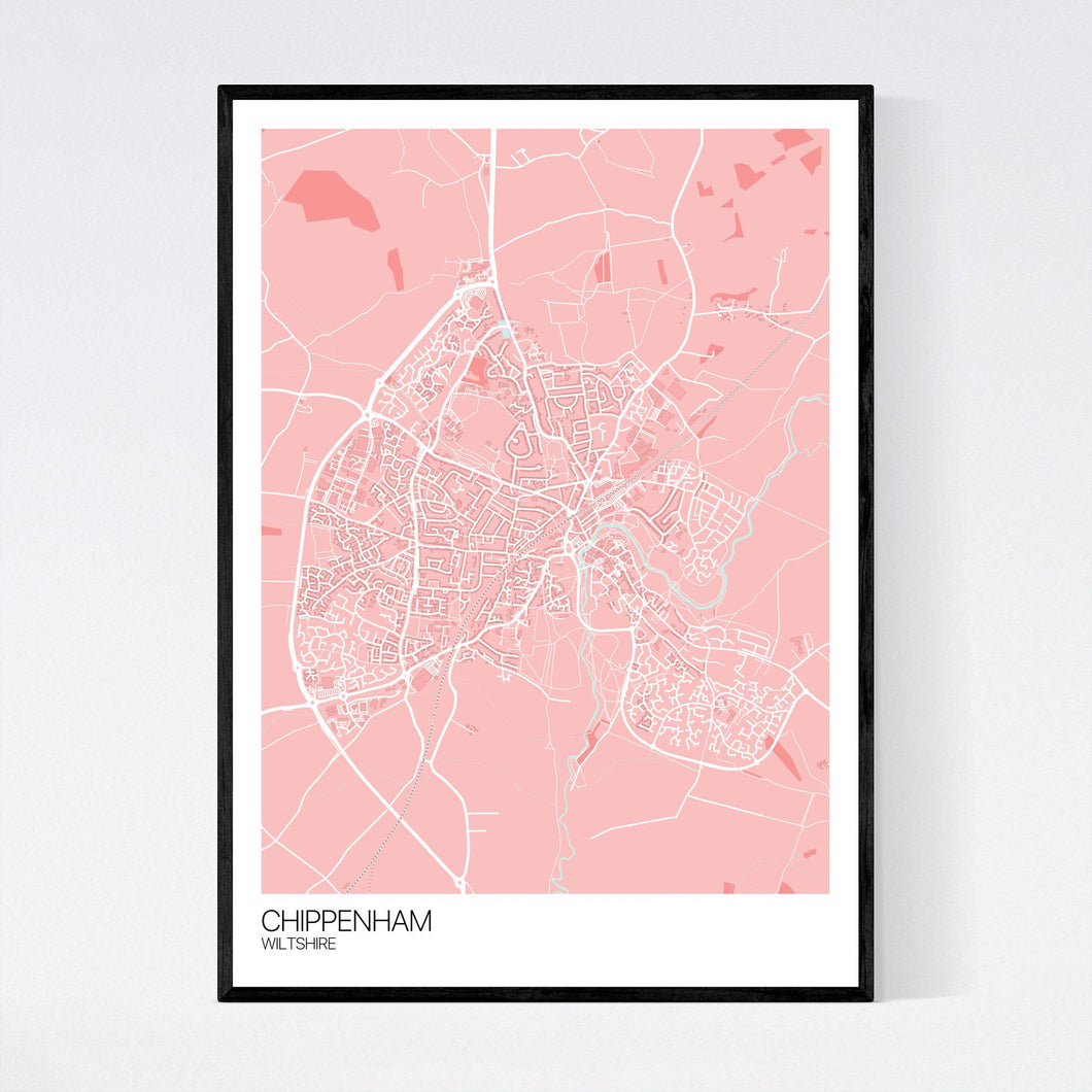 Chippenham Town Map Print