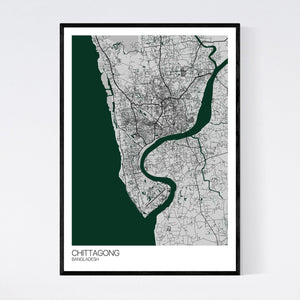 Chittagong City Map Print
